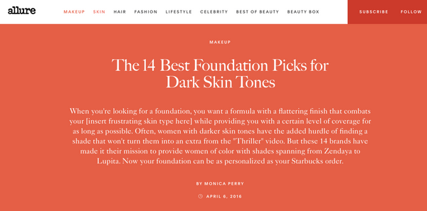 ALLURE - The 14 Best Foundation Picks for Dark Skin Tones