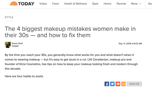 TODAY - LILIT CARADANIAN TIPS: The 4 biggest makeup mistakes women make in their 30s — and how to fix them